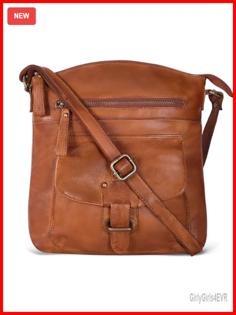 Real Leather Crossbody Bag With Adjustable Sling Strap - Medium Size Crossover